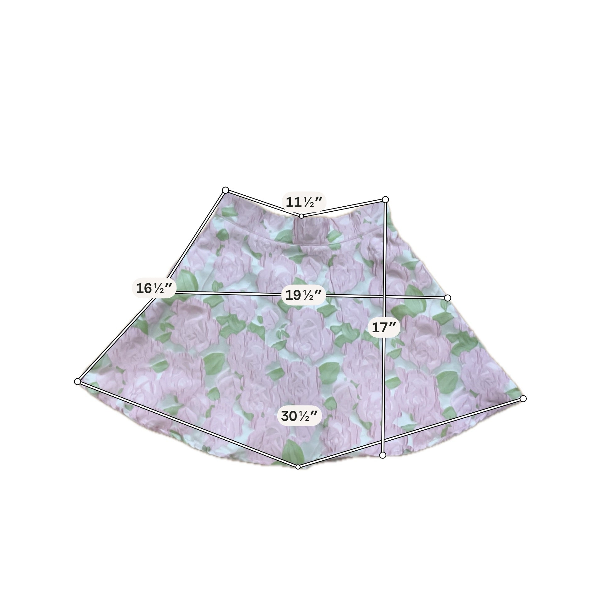 B.right Pink & Green Rose Jacquard Two-Piece Skirt Set | Size Small