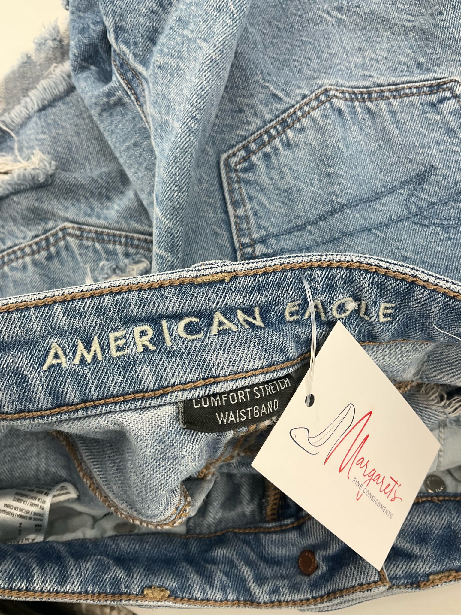 American Eagle Blue Shorts Low Rise Denim Cutoff Shortie Shorts Size 2 - Size 2