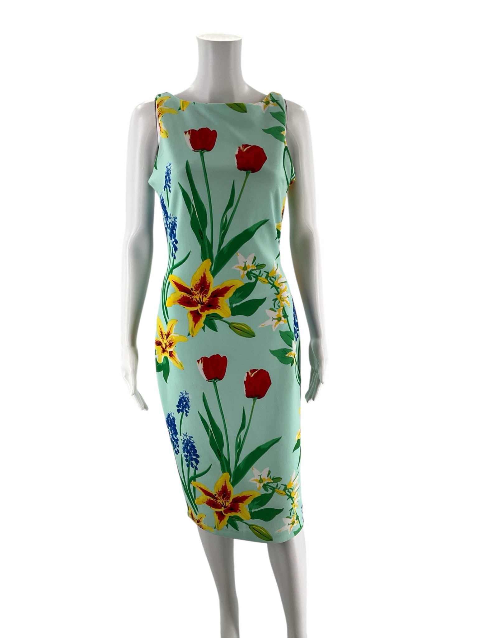New York & Company aqua/red/yellow Floral New York & Co Aqua/Red/Yellow Floral Pre-Owned Ladies Dress - Size XS - Size XS