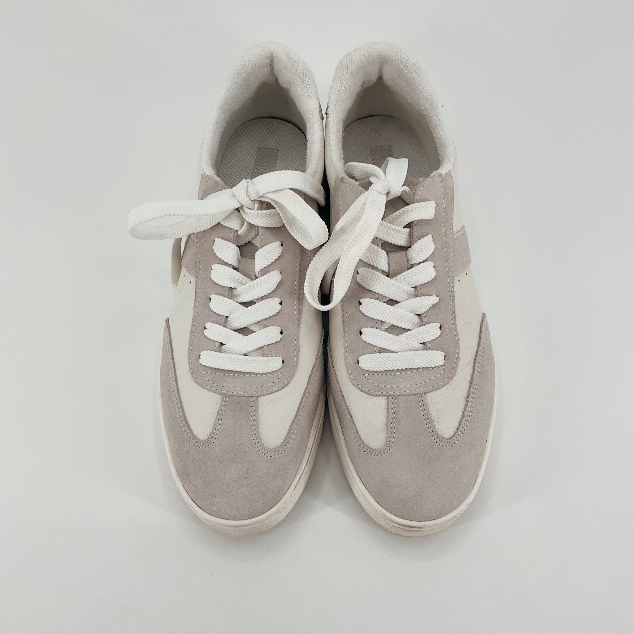 Chelsea & Violet Club Suede Leather Sneakers White Gray Size 9.5