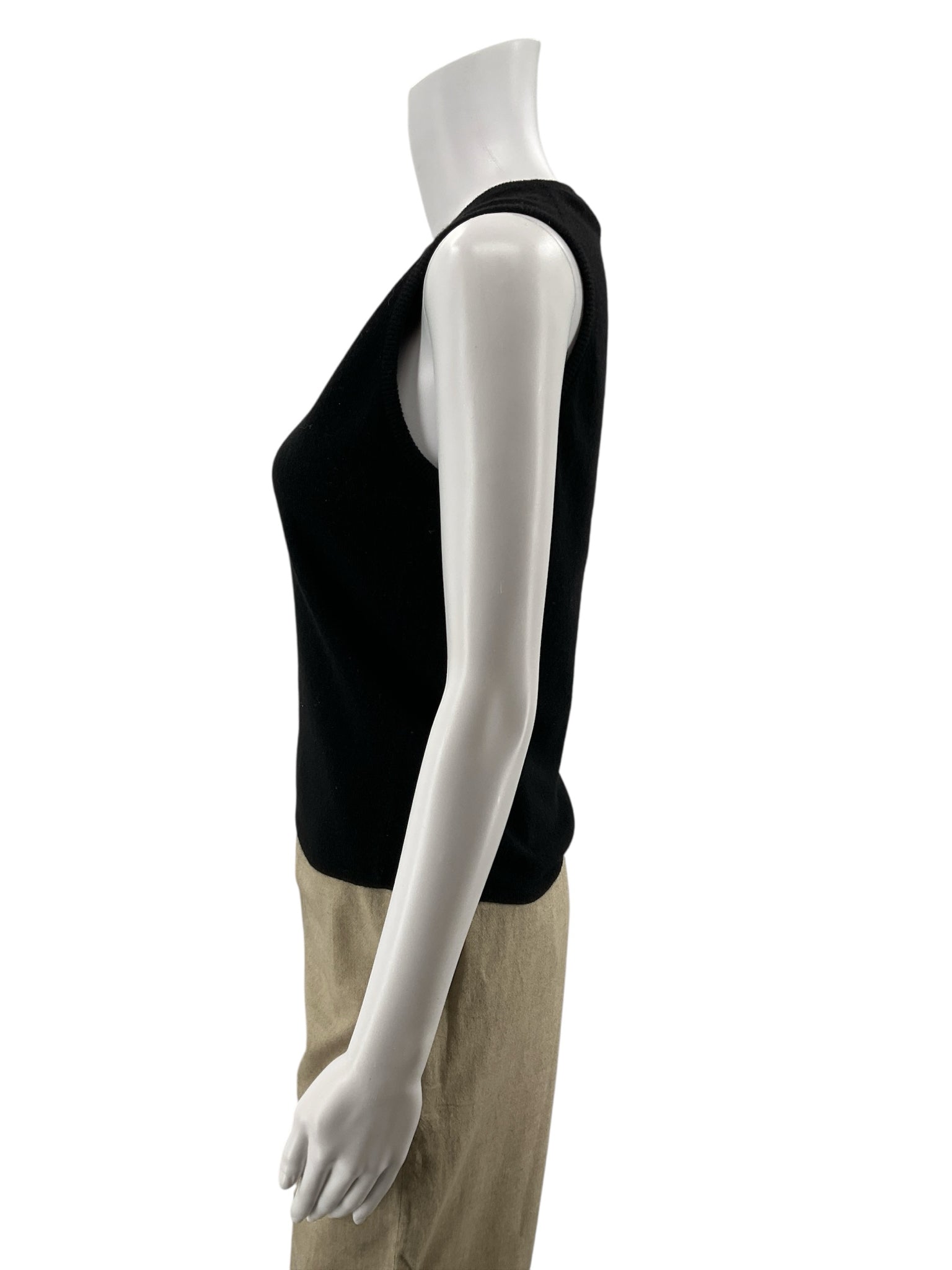 BERK by Burlington Arcade Berk by Ballantyne 100% Cashmere Sleeveless Shell Top Black Size Medium