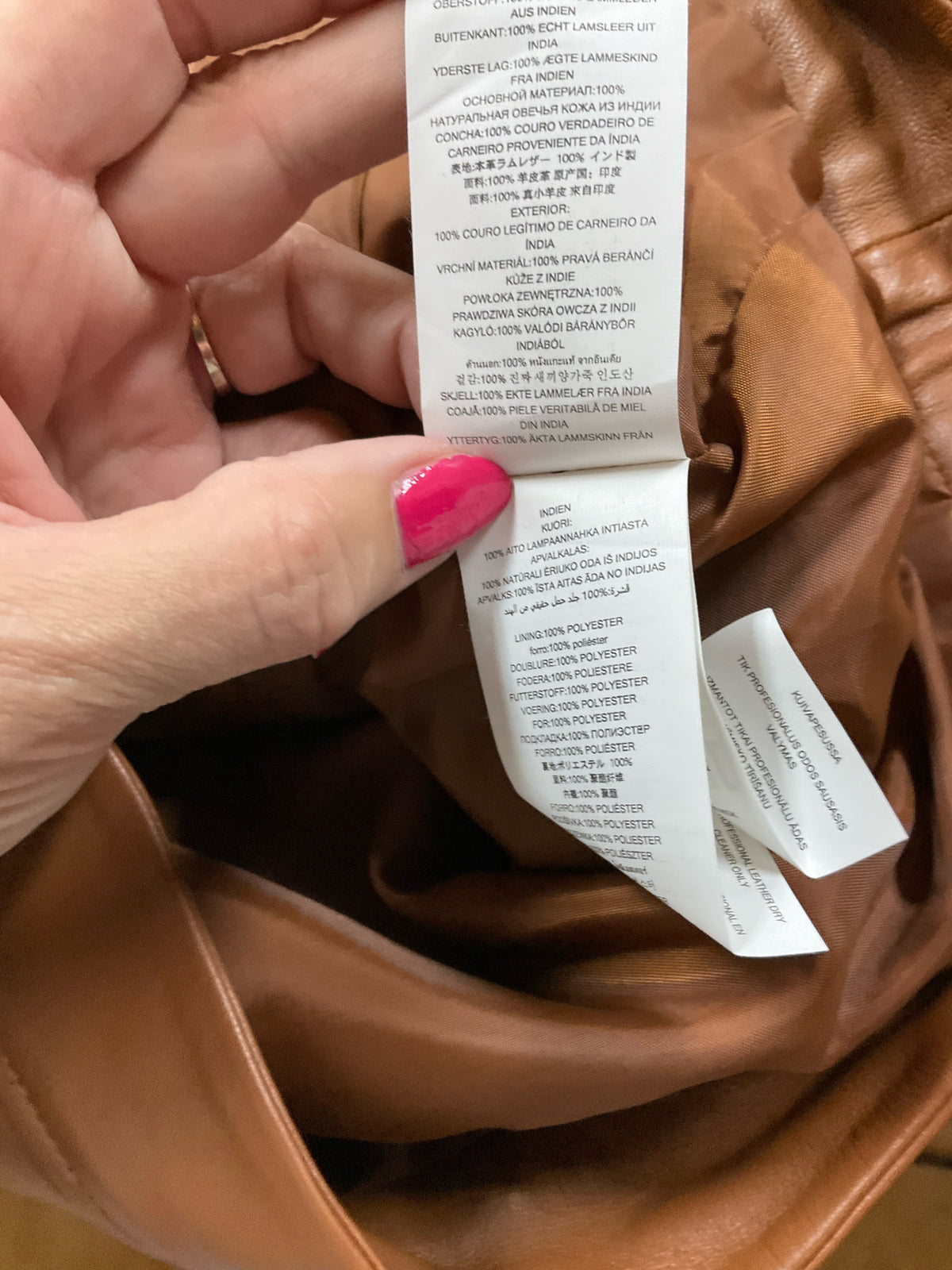 MICHAEL Michael Kors Camel Lamb Leather Moto Jacket Size Medium