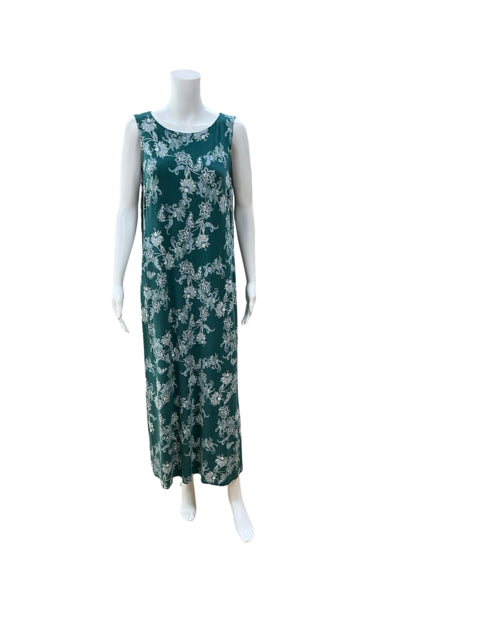 J. Jill Wearever Teal Paisley Floral Sleeveless Midi Dress Size Medium - ONLINE ONLY
