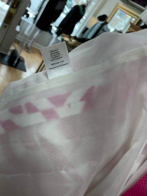 Talbots White/Pink Print Pre-Owned Ladies Dress - Size 4