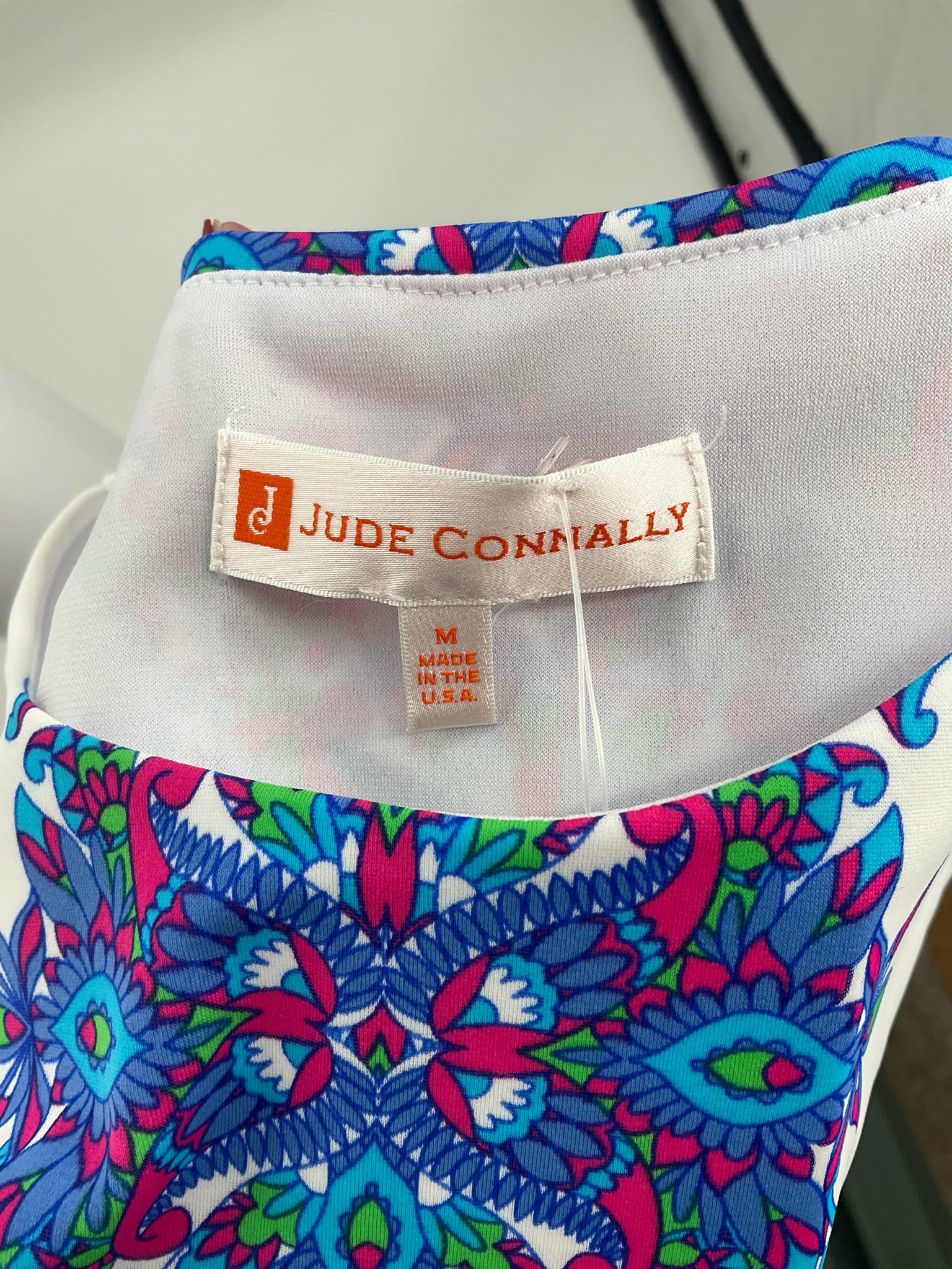 Jude Connally white/blue/pink Shift White/Blue/Pink Floral Pre-Owned Ladies Dress - Size Medium - Size M