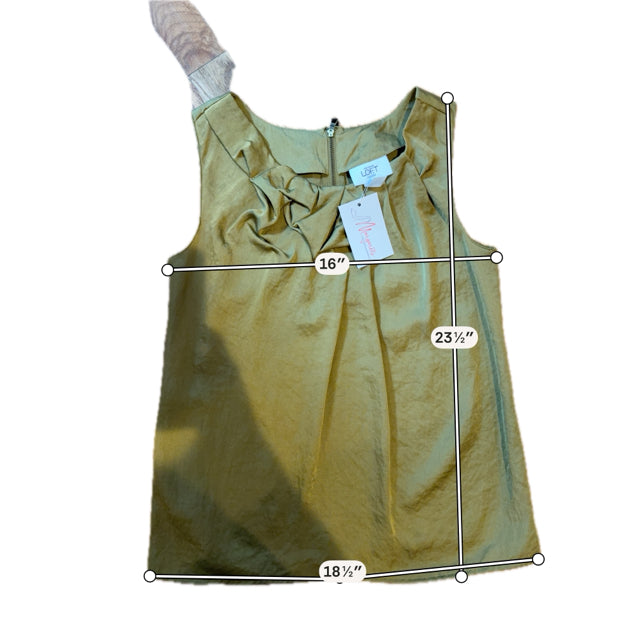 Ann Taylor LOFT Petite Twist Knot Sleeveless Shell Top Olive Green Size XS Petite