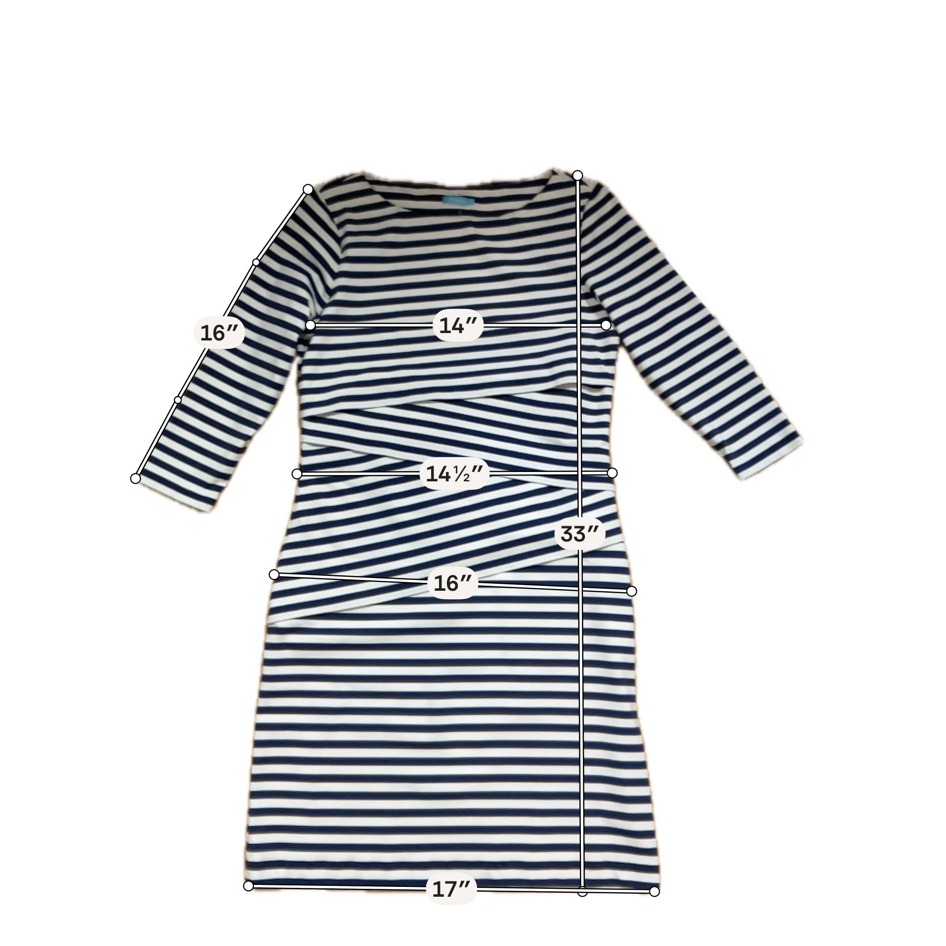 J.McLaughlin Catalina Cloth Casey Striped Faux Wrap Dress Size Small