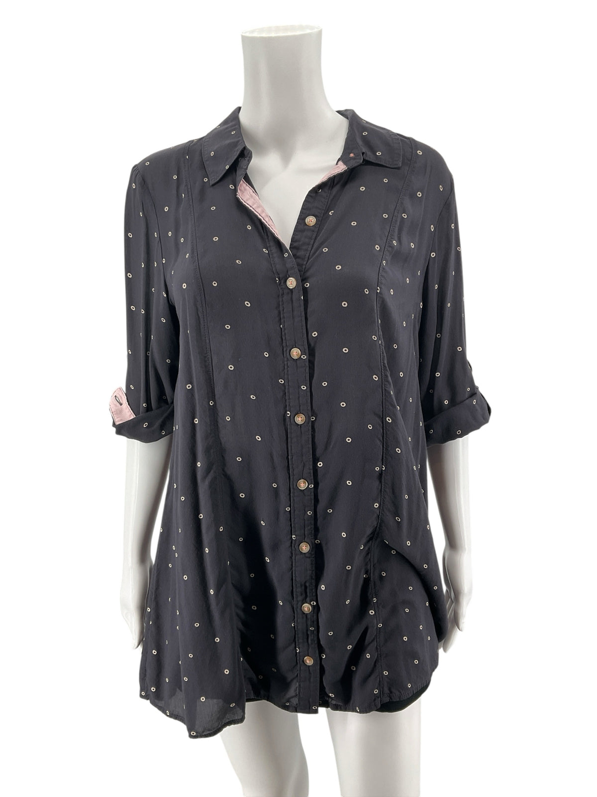 Maeve by Anthropologie Ring Dot Modal Tunic Blouse | Size Medium - ONLINE ONLY