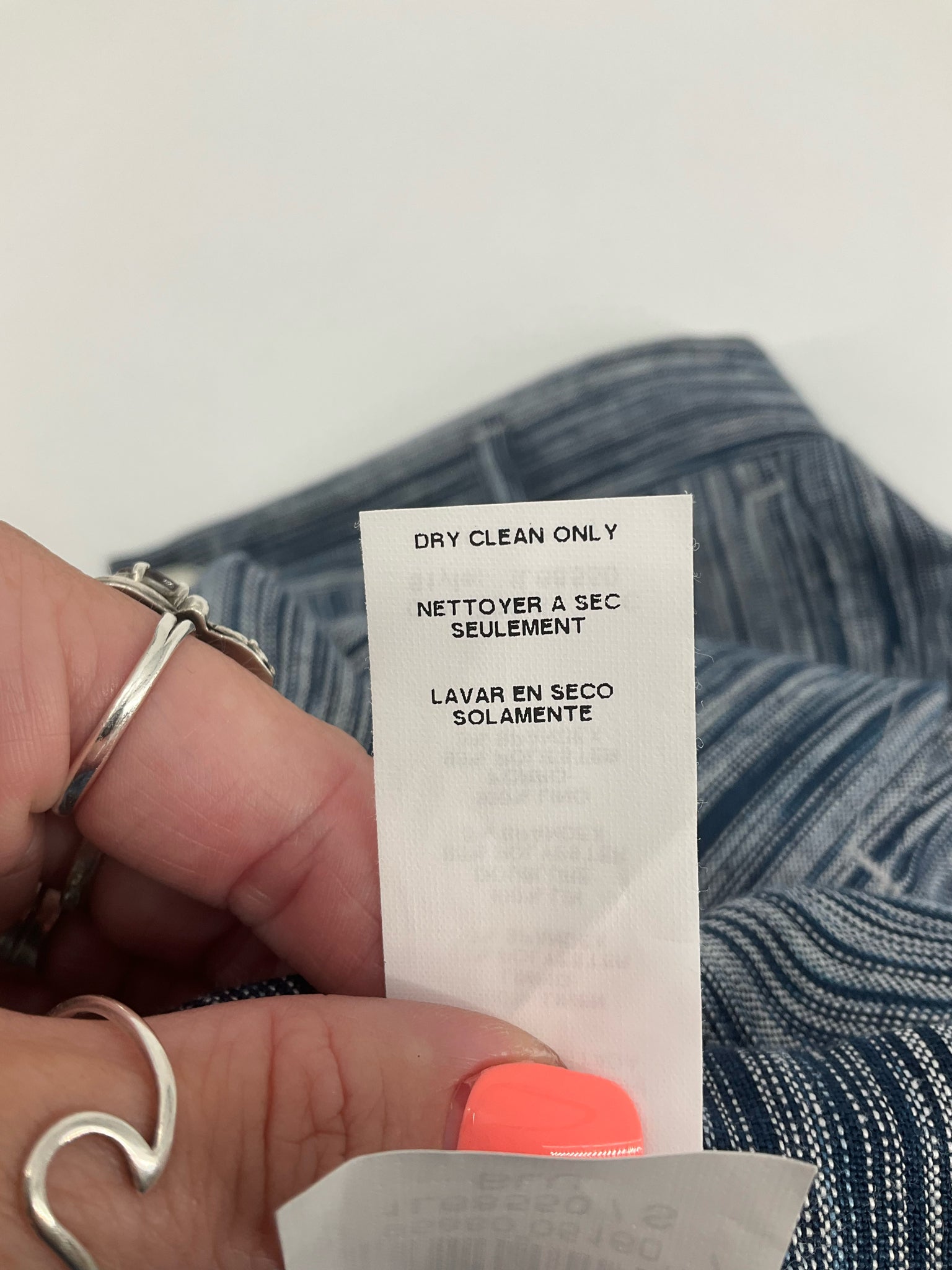 Karen Kane Blue Shorts Blue White Striped Linen Shorts Lined Made in USA Size Small - Size S