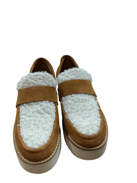 UGG Marin Slip On Platform Loafers Womens Size 6 Chestnut Suede Shearling
