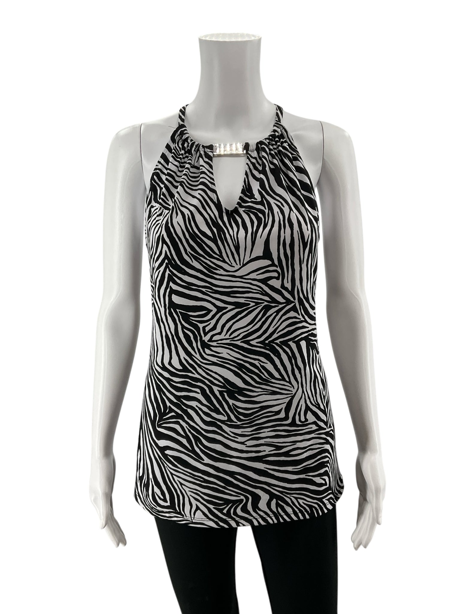 Michael Kors Zebra Print Halter Tank Top Size Small