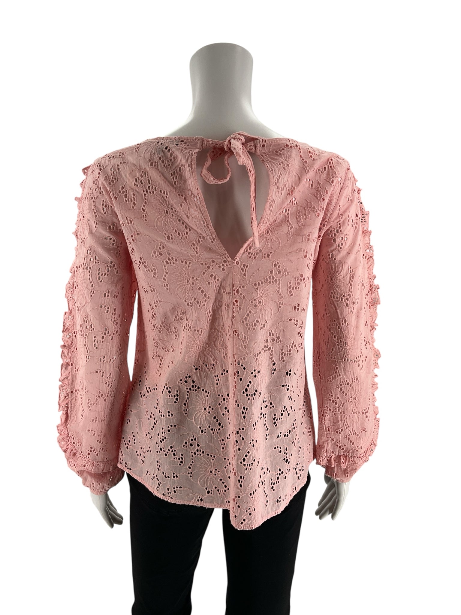 Sanctuary Pink Eyelet Pre-Owned Ladies Top - Size Small