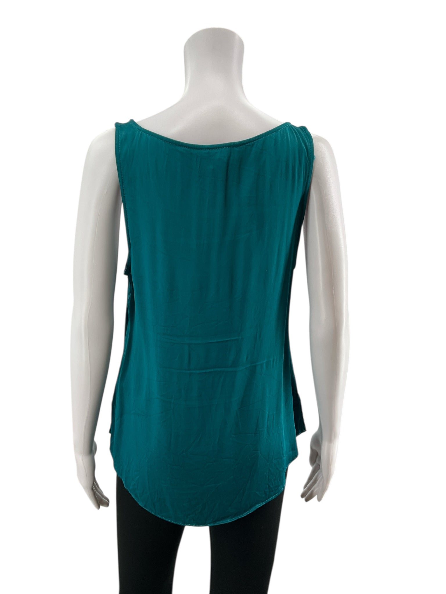 Floreat by Anthropologie Teal Sleeveless Teal Viscose High-Low Tank Top Size Medium - Size M
