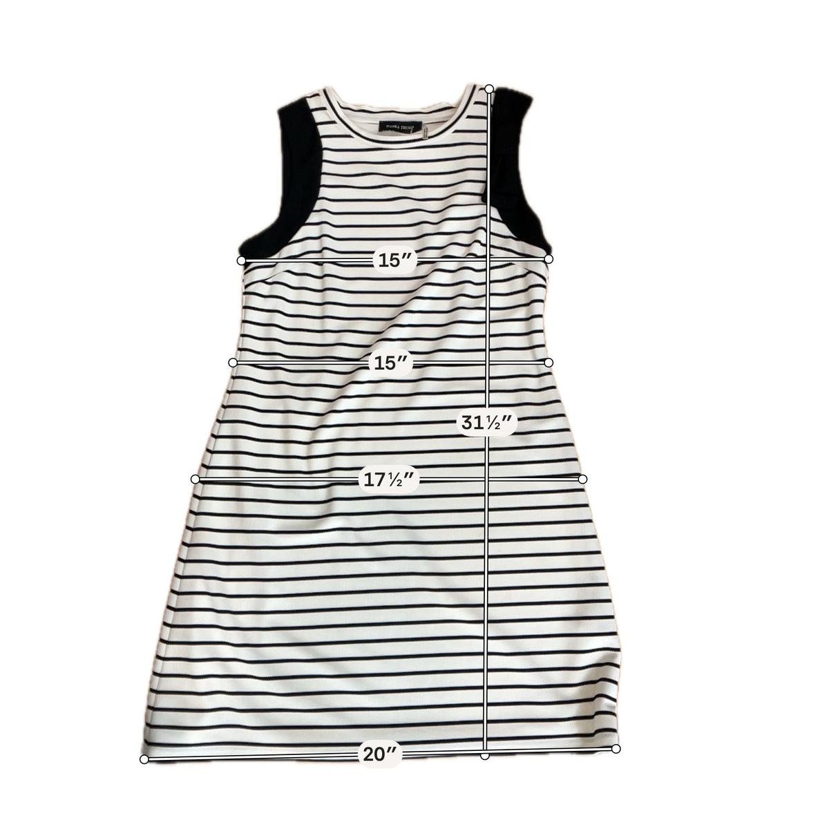 Ivanka Trump Striped Bow Shoulder Sheath Dress Black White Size 8