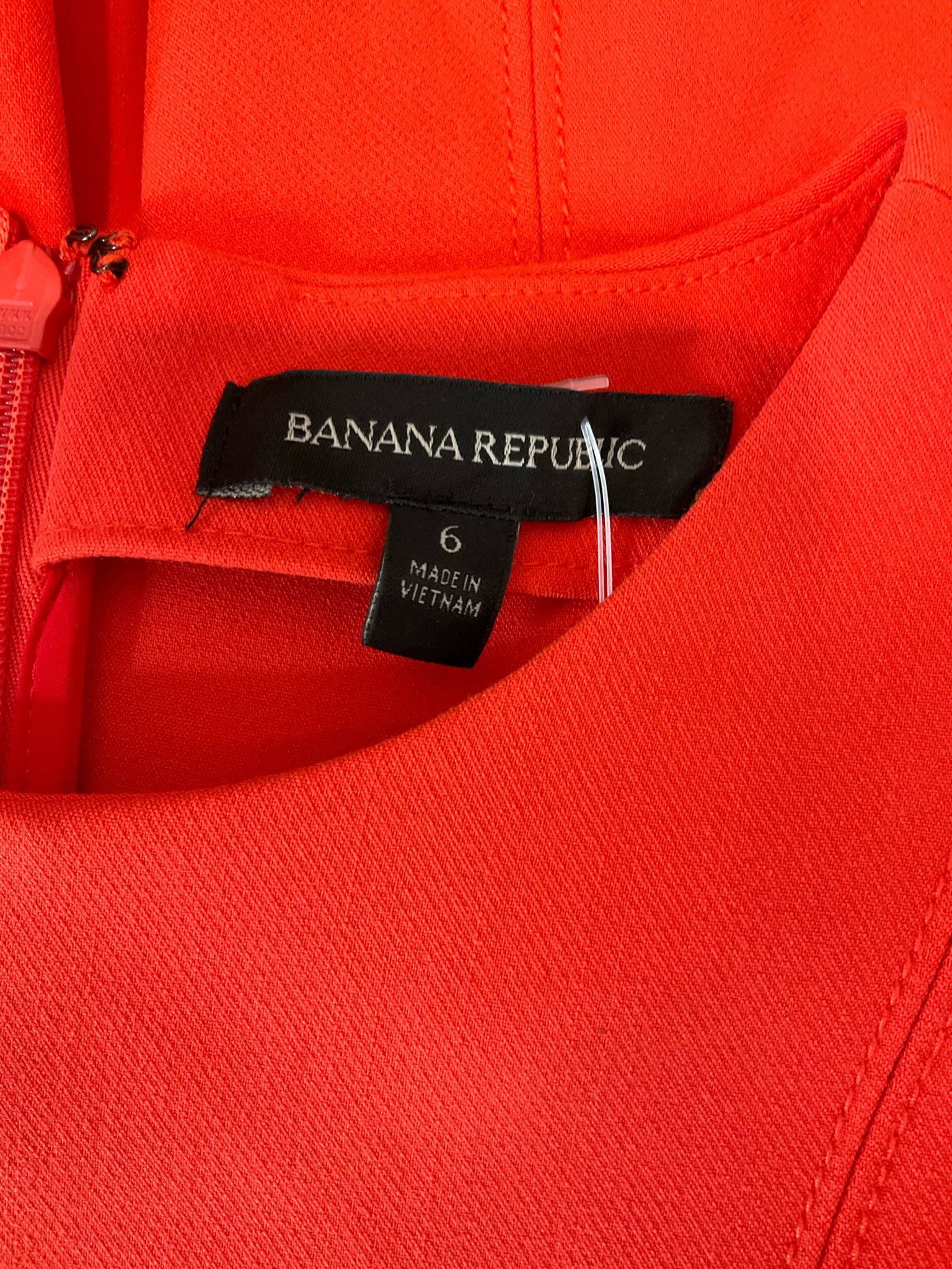 Banana Republic Size 6 Orange Solid Pre-Owned Ladies Dress