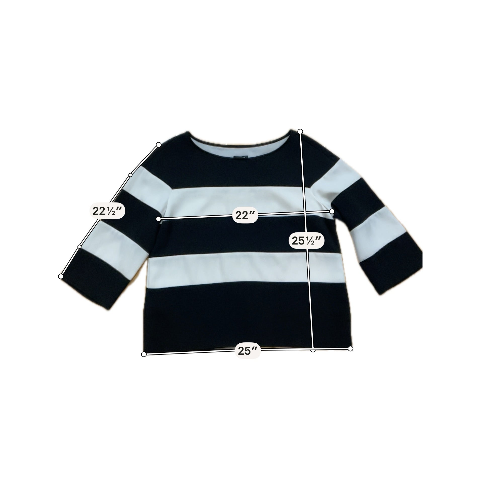 Ann Taylor Size M black/white colorblock Pre-Owned Casual Top - Downstairs