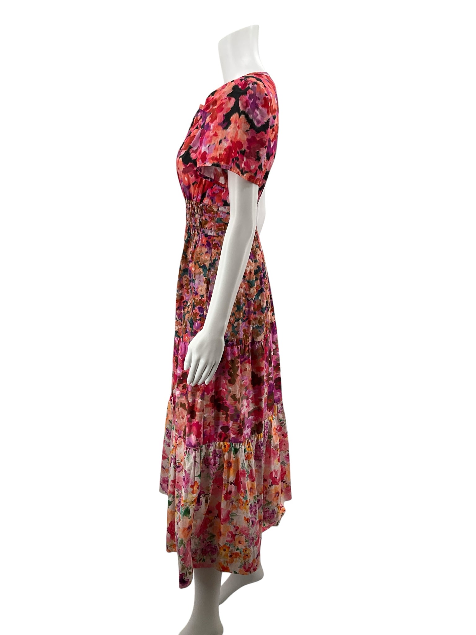 Kachel x Anthropologie tan/red/orange Maxi Kachel X Size XS tan/red/orange Floral Pre-Owned Ladies Dress - Size XS