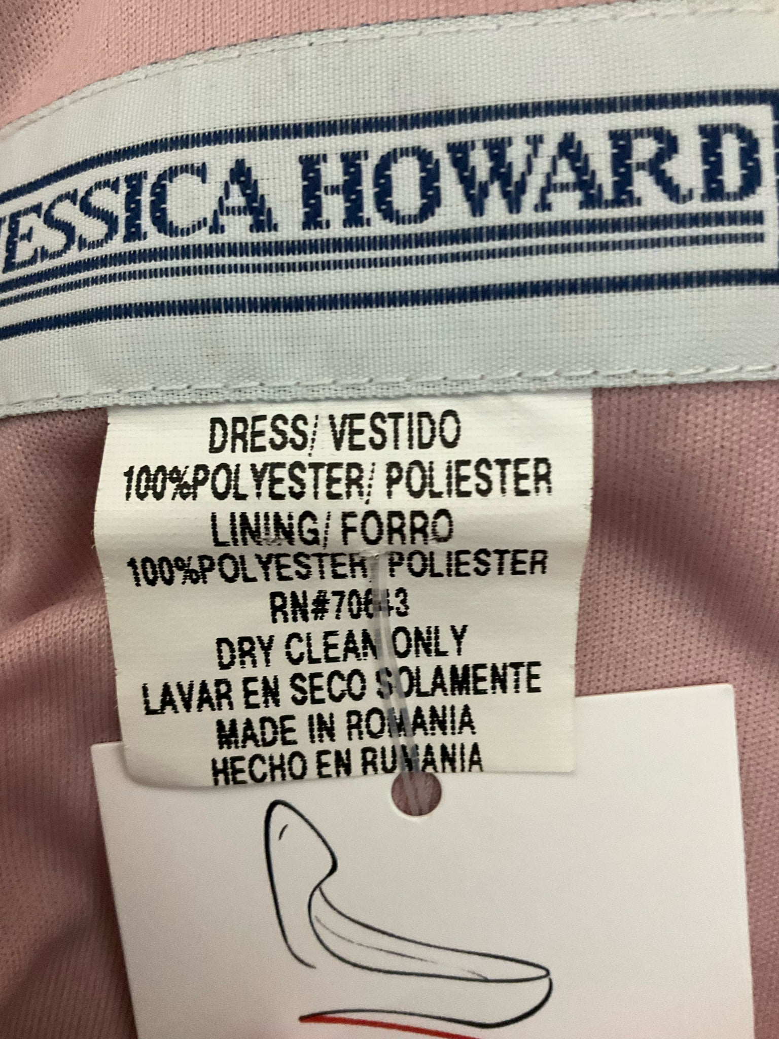 Jessica Howard Black & Rose Gold Floral Cowl Neck Asymmetrical Dress Size Small