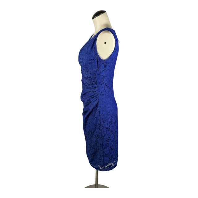 American Living Blue Lace Ruched Cocktail Sheath Dress Size 4