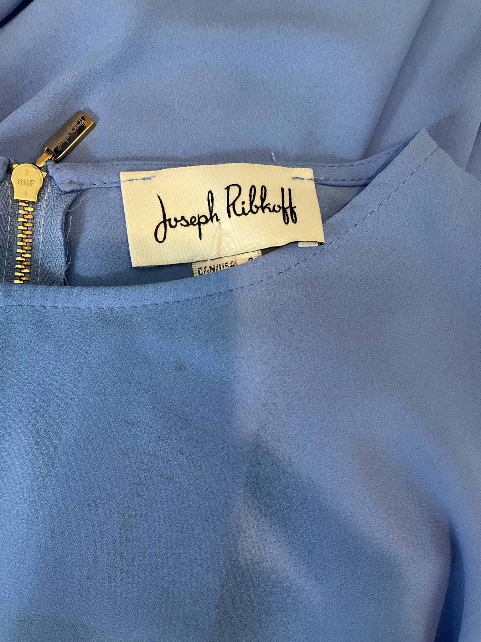 Joseph Ribkoff Periwinkle Blue Tiered Flutter Sleeve Blouse Size 8