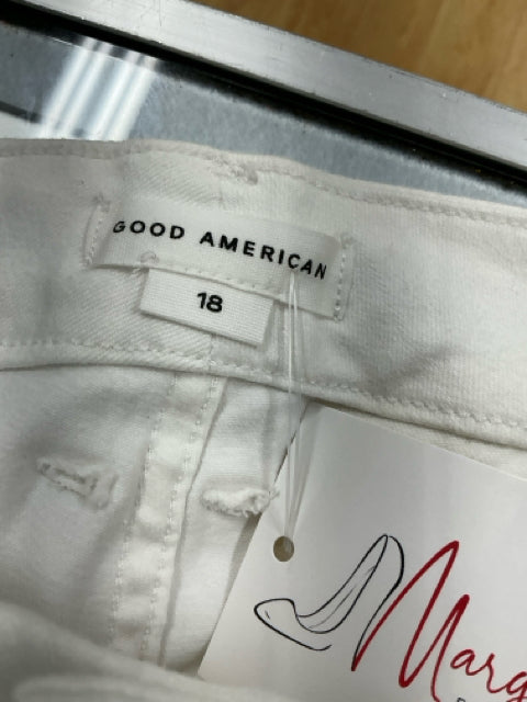 Good American The Boss Pant White High Rise Wide Leg Trousers Size 18 - ONLINE ONLY