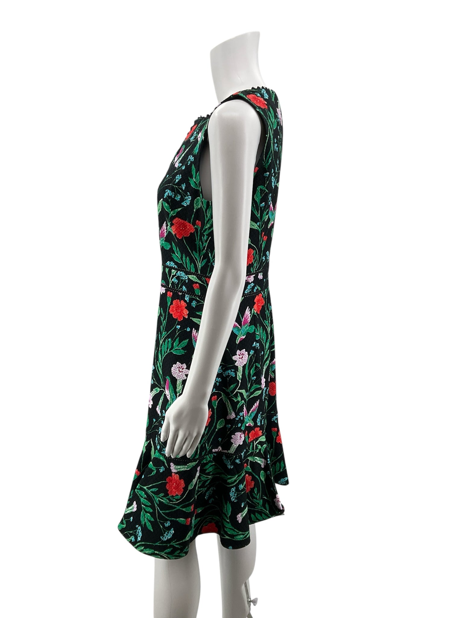 Kate Spade New York Hummingbird Floral Jacquard Fit & Flare Dress Size 10