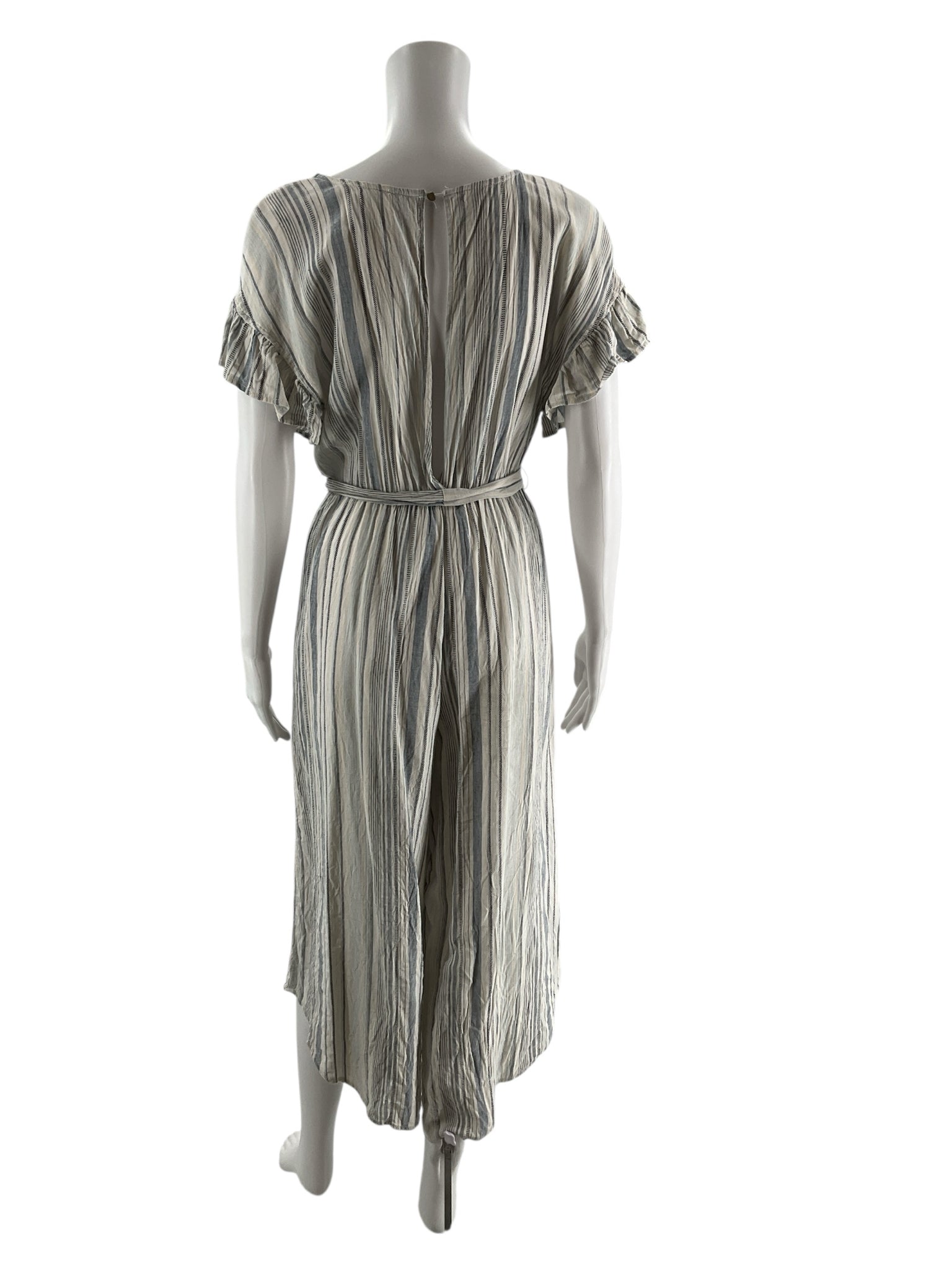 June & Hudson white/blue Jumpsuit White/Blue Stripe Pre-Owned Ladies Jumpsuit - Size Small - Size S