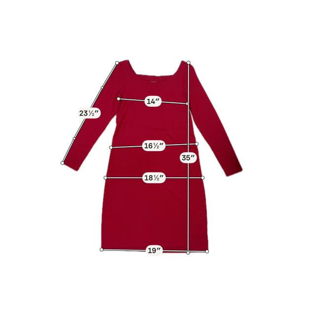 Eileen Fisher V-Back Jersey A-Line Dress Cranberry Red Size Small
