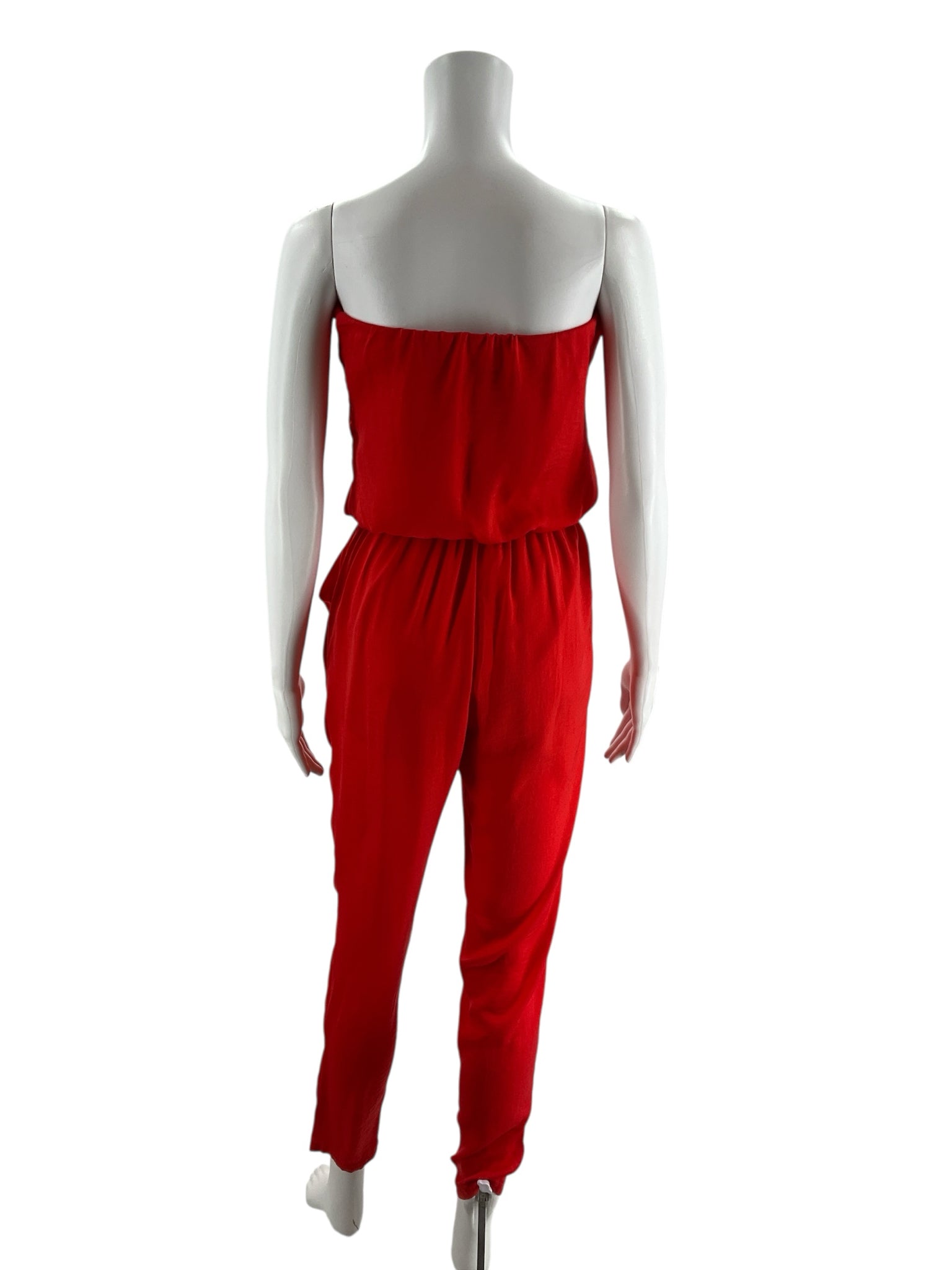 astr Orange/Red Solid Pre-Owned Ladies Jumpsuit - Size XS - Margaret’s Fine Consignment