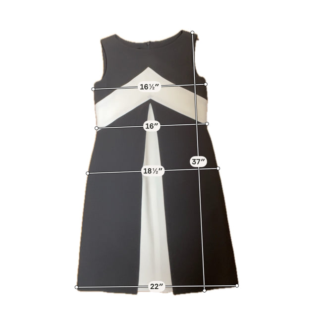 tom and linda platt gray/white A-Line Black & White Colorblock A-Line Dress Size 4 - Size 4