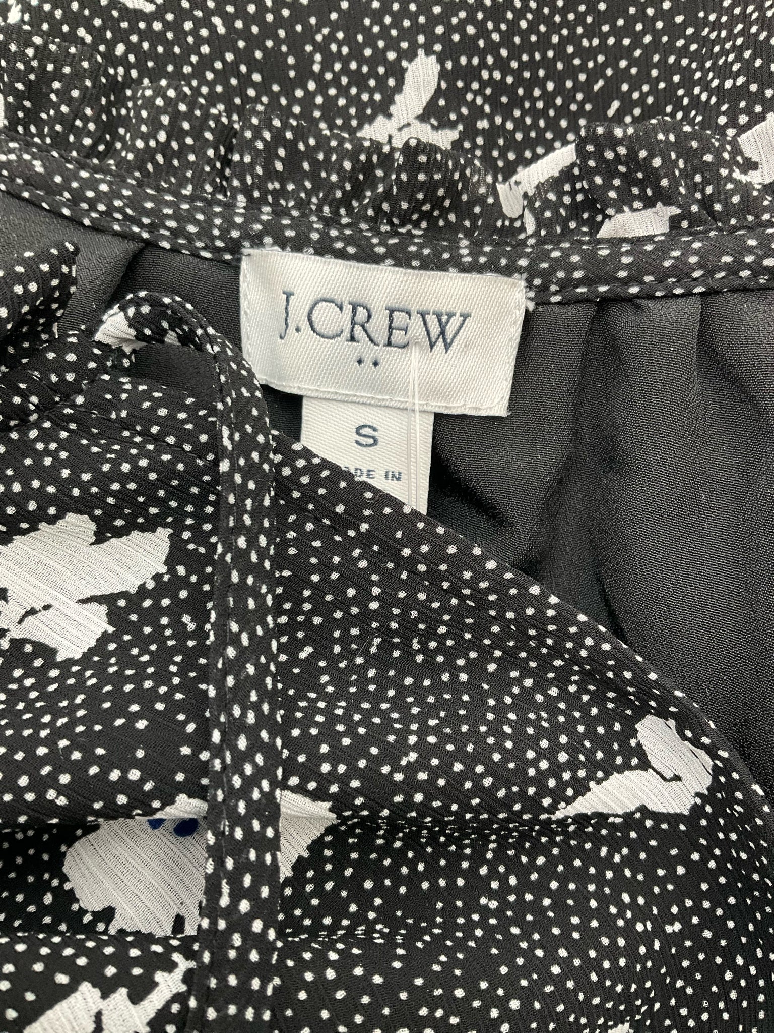 J Crew Black/White Floral Pre-Owned Ladies Dress - Size Small