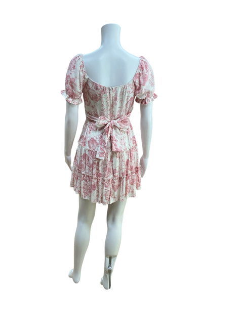 Trixxi Floral Puff Sleeve Babydoll Mini Dress Size Small
