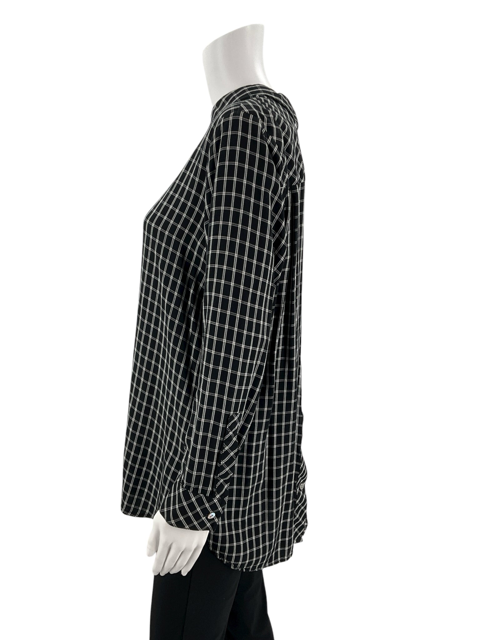 J Jill Black/White Print Pre-Owned Ladies Top -Size Medium - Margaret’s Fine Consignment