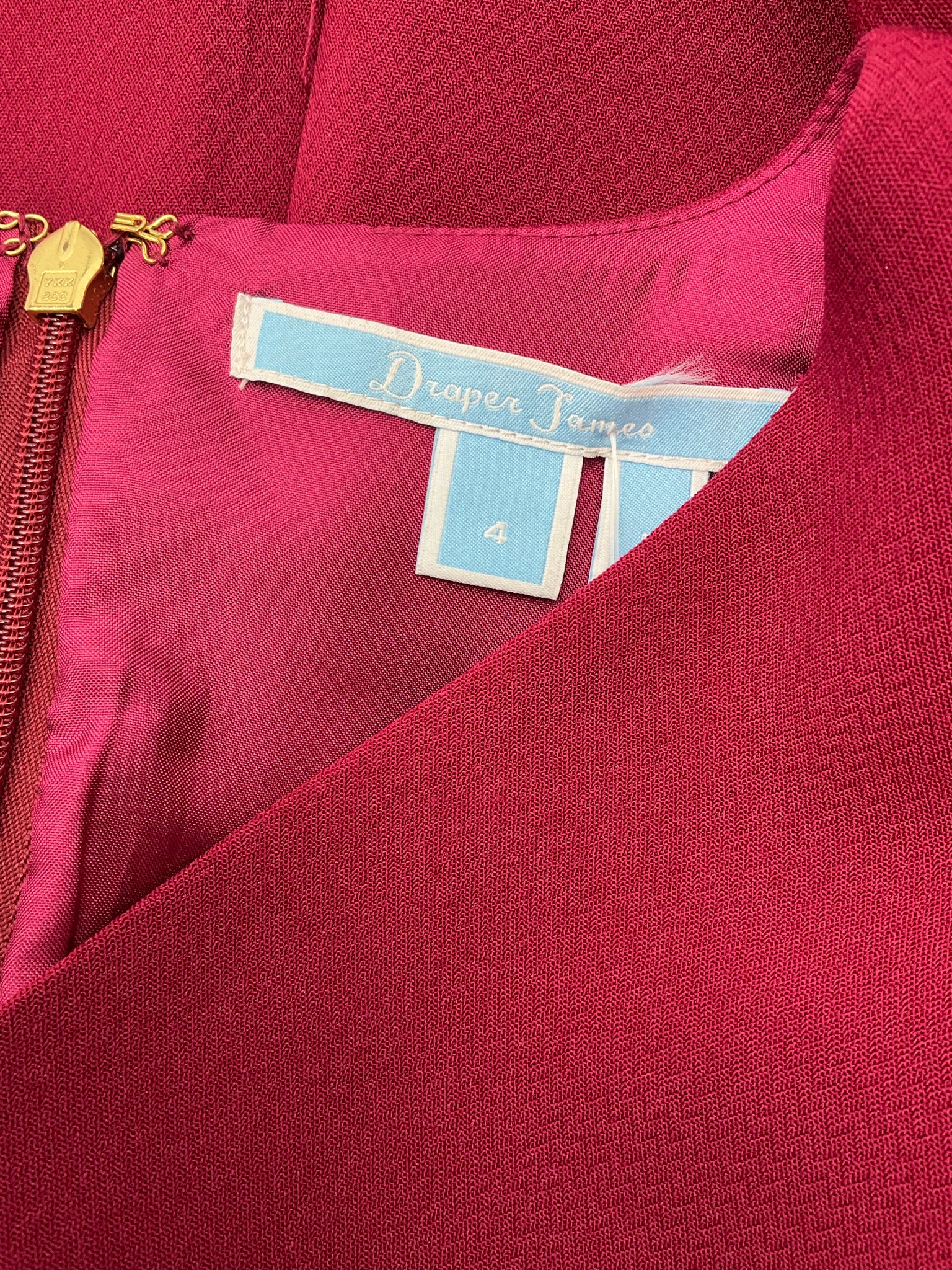 Draper James Burgundy Dress Burgundy Solid Pre-Owned Ladies Dress - Size 4 - Size 4
