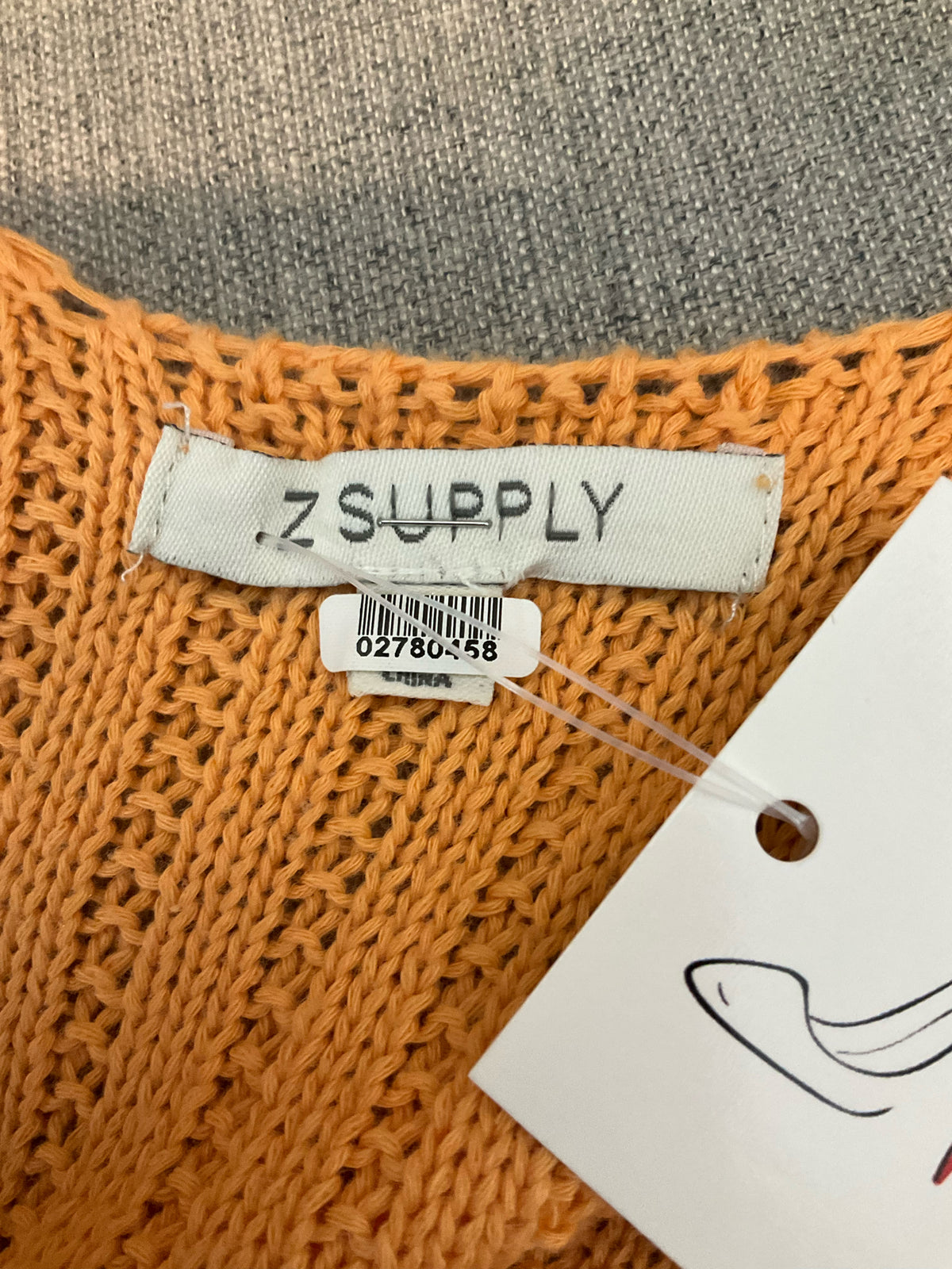 Z Supply Keala Ribbed Sweater Maxi Dress with Slit Orange Small - ONLINE ONLY
