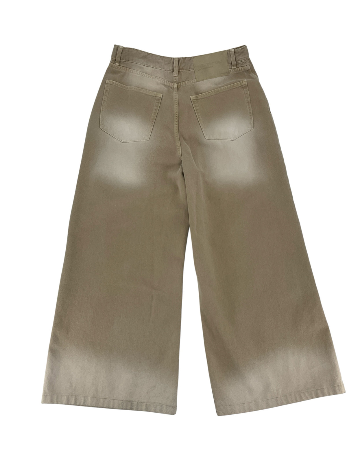 One Teaspoon Khaki Wide Leg Cropped Cotton Pants - Size 30 - ONLINE ONLY