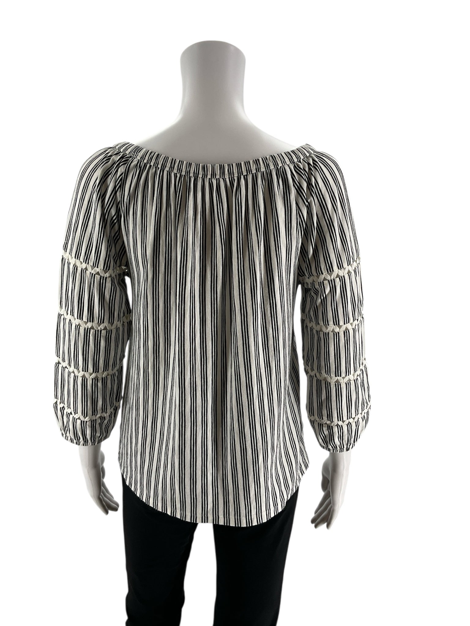 Talbots White/Black Stripe Pre-Owned Ladies Top - Size XS