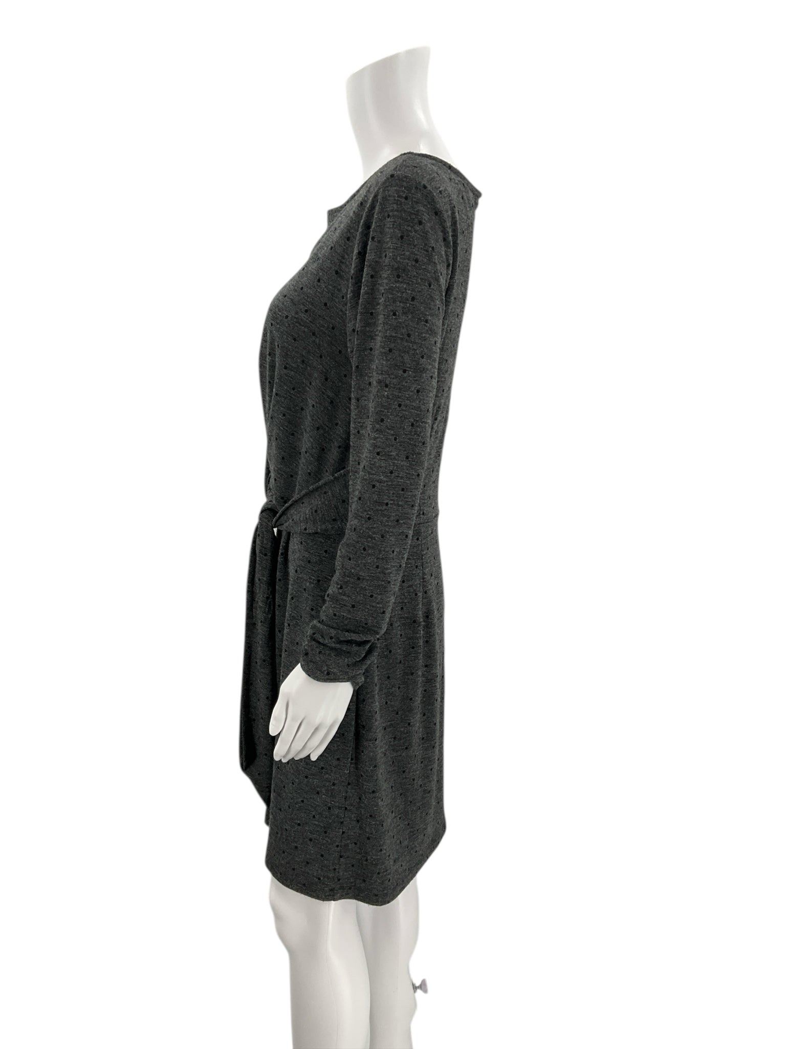 Loft Gray/Black Polka Dot Ladies Pre-Owned Dress - Size Medium - Margaret’s Fine Consignment