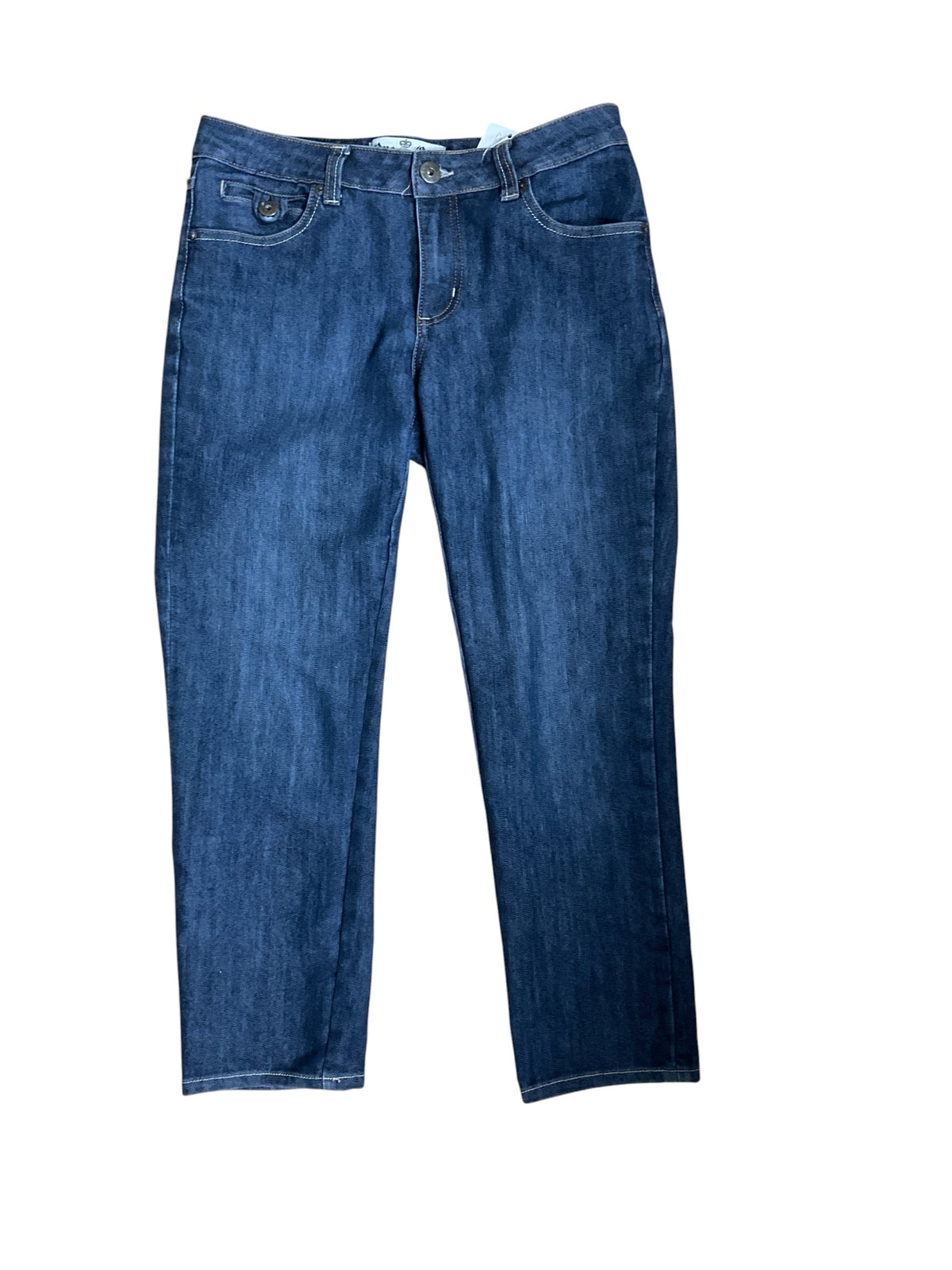 One X One Womens Size 6 Mid-Rise Straight Leg Ankle Crop Jeans Dark Wash- ONLINE ONLY