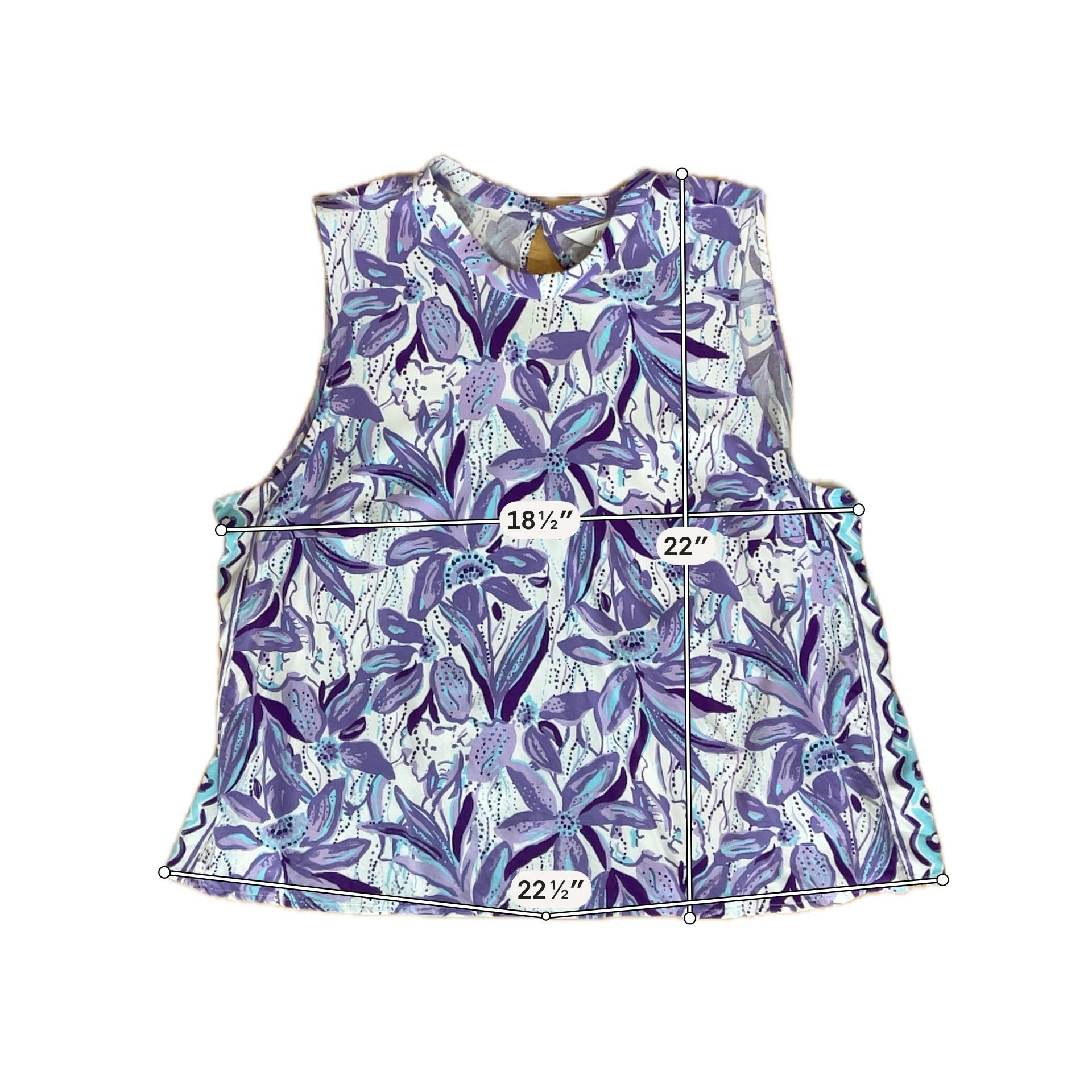 Lilly Pulitzer Nevie Top Orchid Oasis Floral Sleeveless Blouse XL