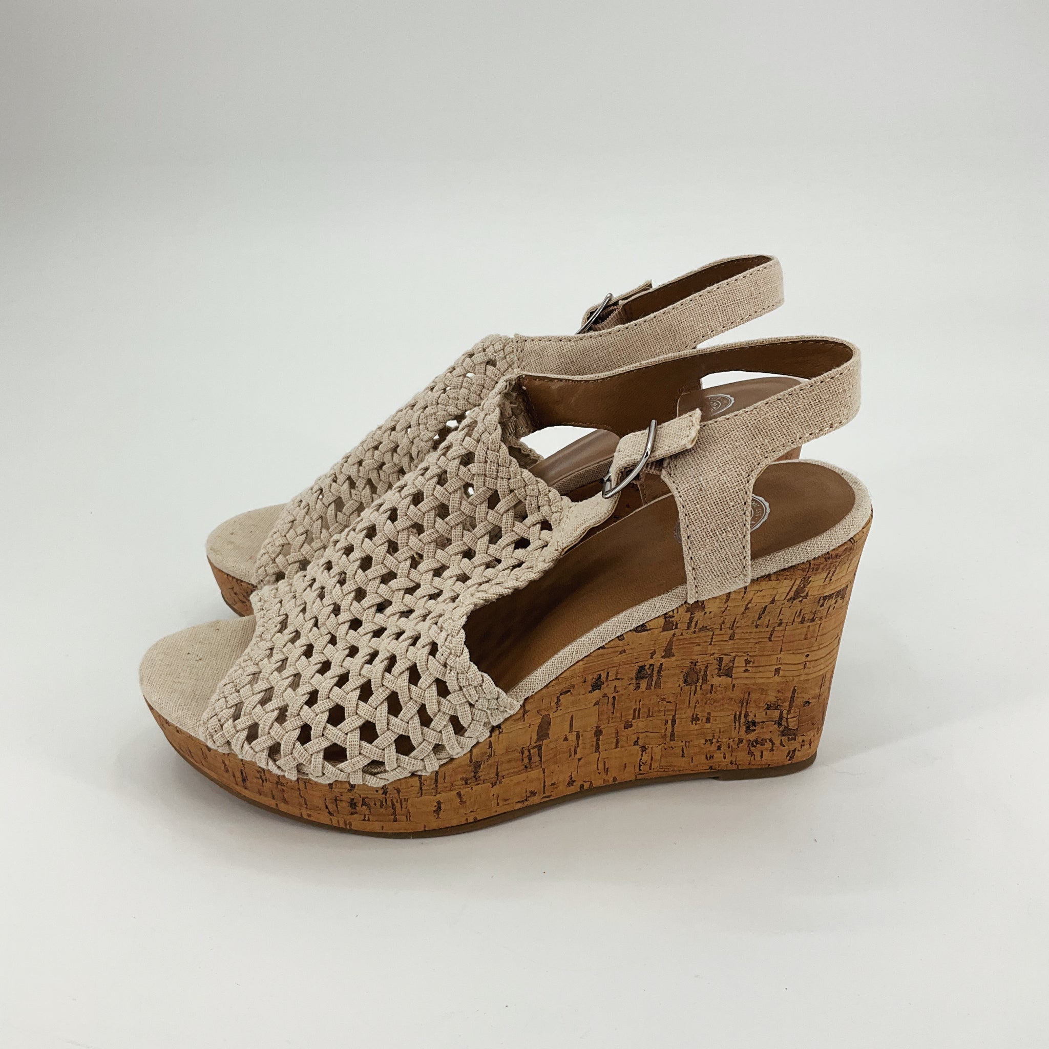 SO Cream Woven Pre-Owned Ladies Sandals - Size 10