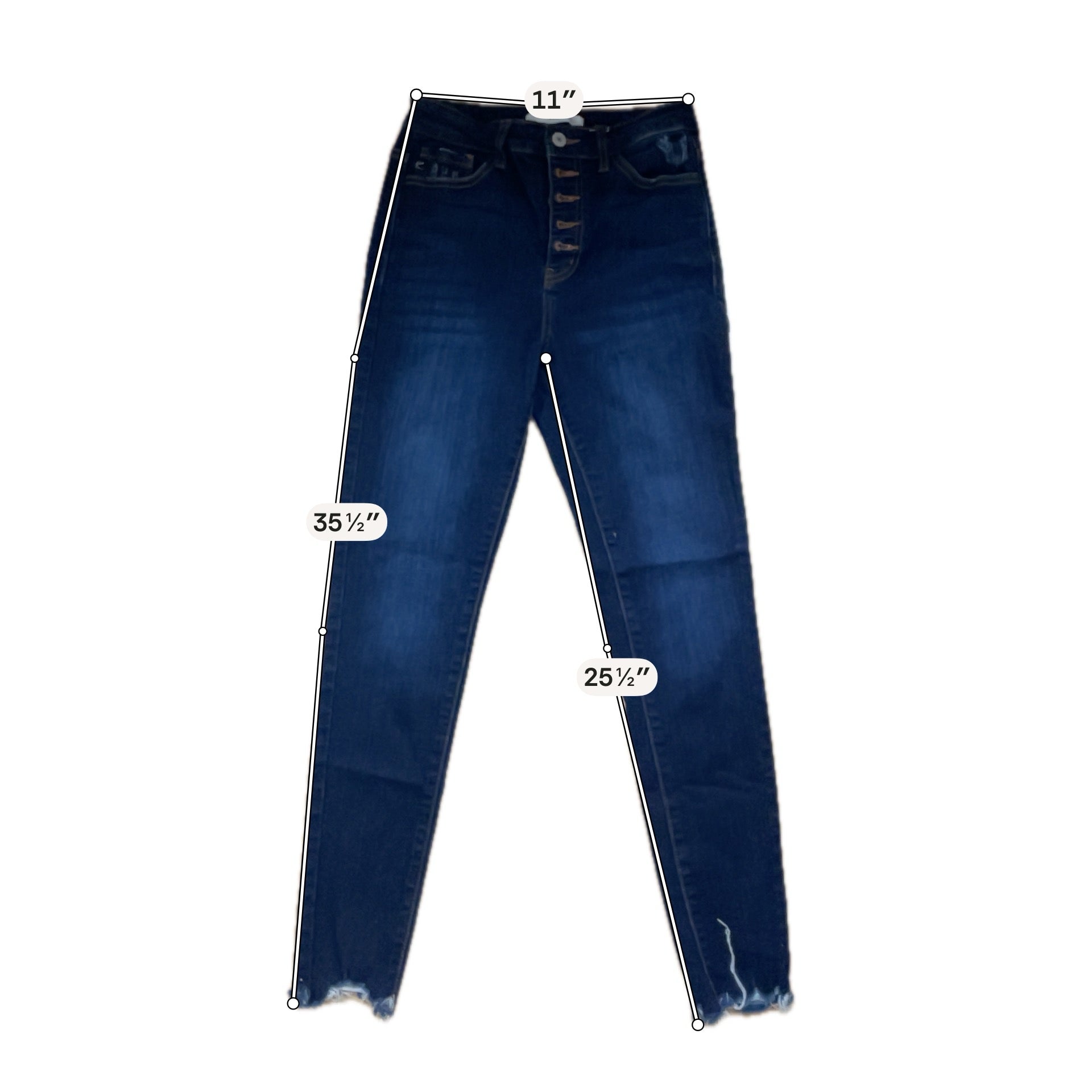 KanCan Jeans Womens Size 5 High Rise Super Skinny Raw Hem Dark Wash KC7273RH