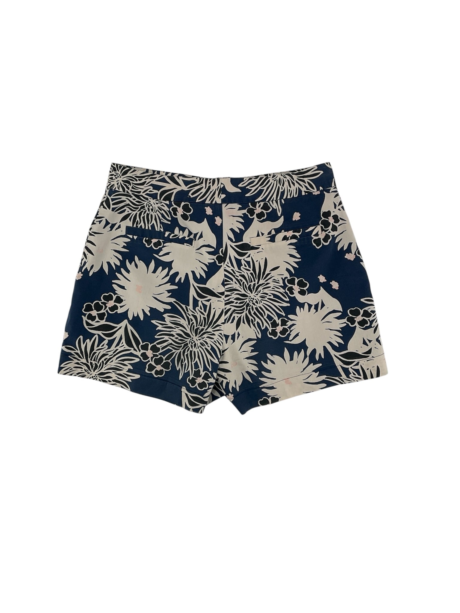 1901 (A Nordstrom Brand) navy/tan Shorts 1901 Nordstrom Floral Print Tailored Shorts Navy Tan Size 0 - Size 0