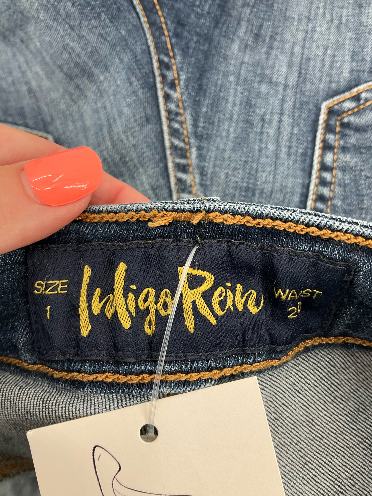 Indigo Rein Blue Shorts Low Rise Button Fly Distressed Denim Shorts Y2K Style Size 1 - Size 1