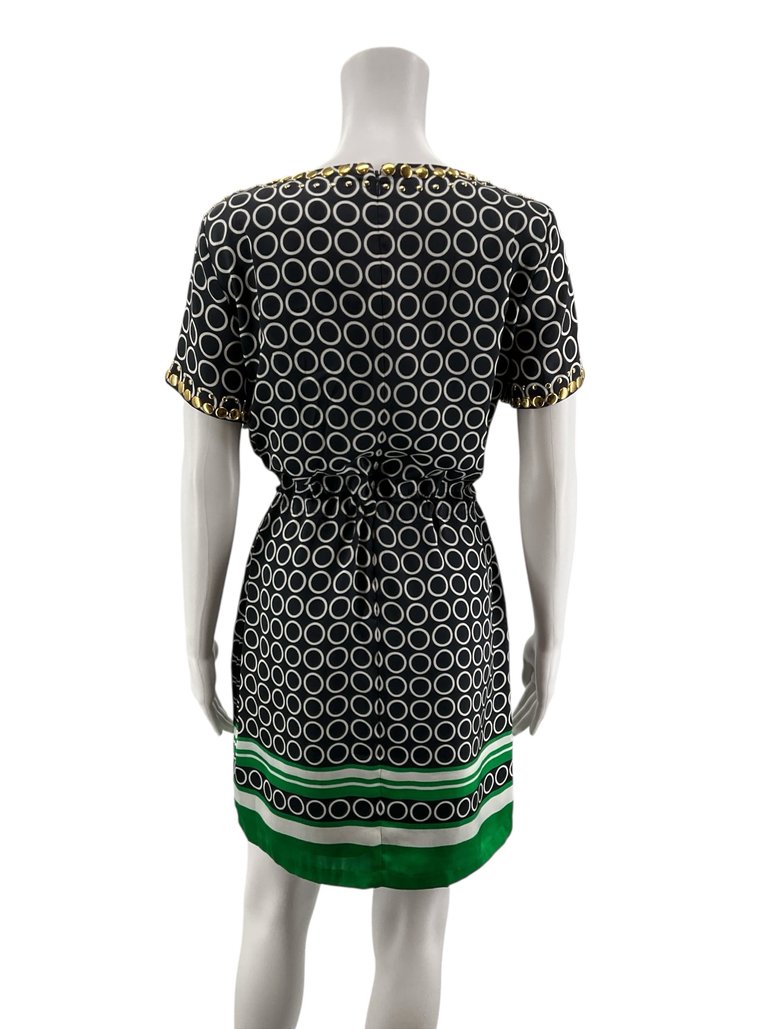 MICHAEL Michael Kors navy/white/green/gold short sleeve dress michael kors Size S navy/white/green/gold Circles Pre-Owned Ladies Dress - Size S