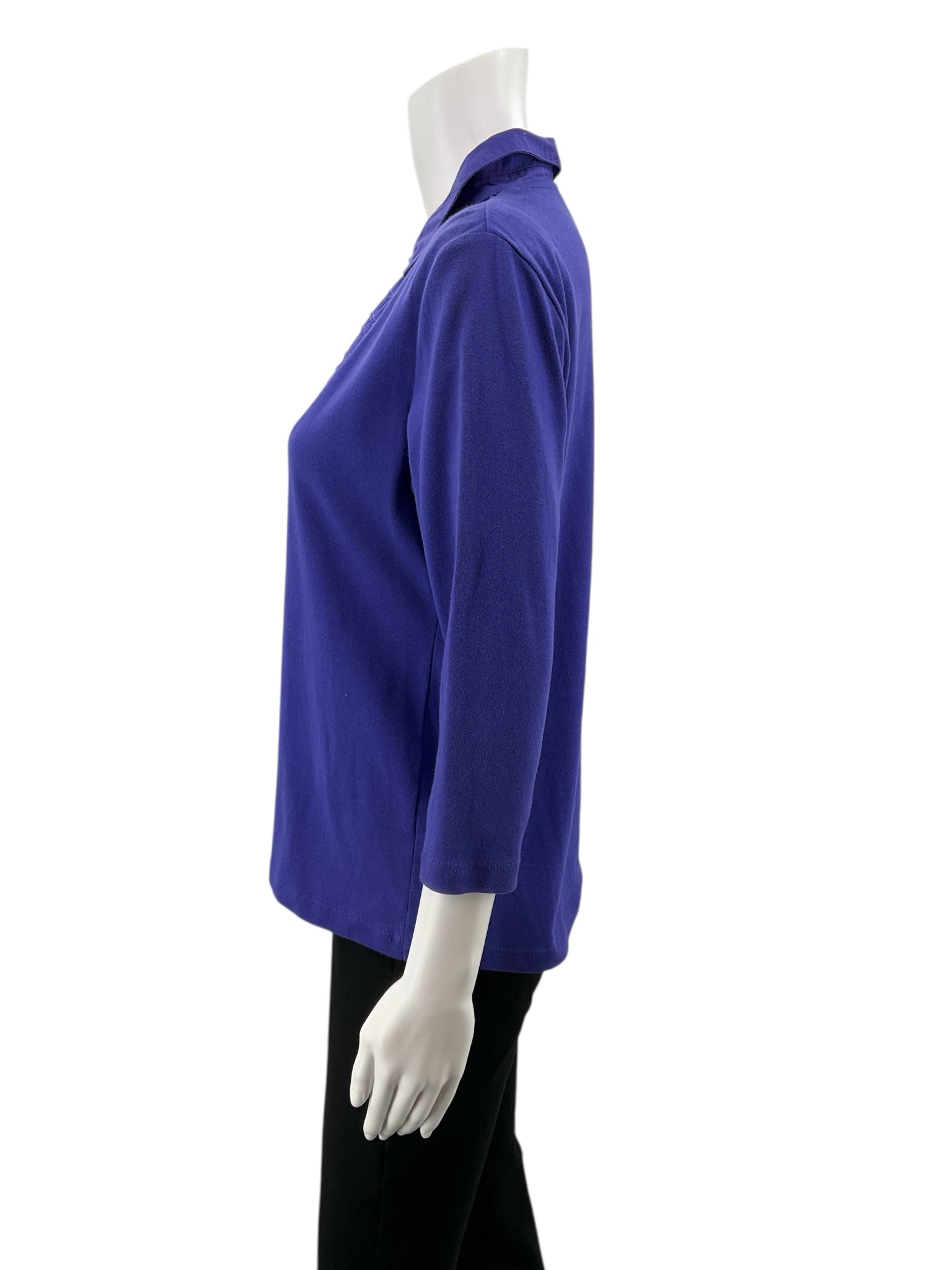 Karen Scott Purple Solid Pre-Owned Ladies Casual Top - Size Large Petite