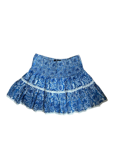 Madison Mathews Size Medium Blue/White Floral Pre-Owned Ladies Skirt
