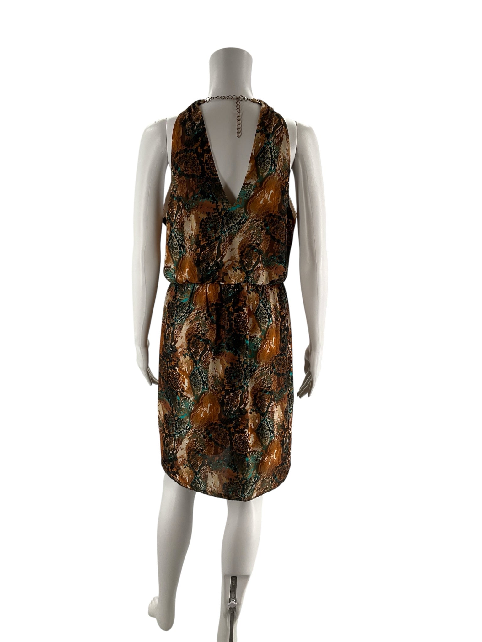 Bisou Bisou Brown/Teal Snake Pre-Owned Ladies Dress - Size 6 - ONLINE ONLY