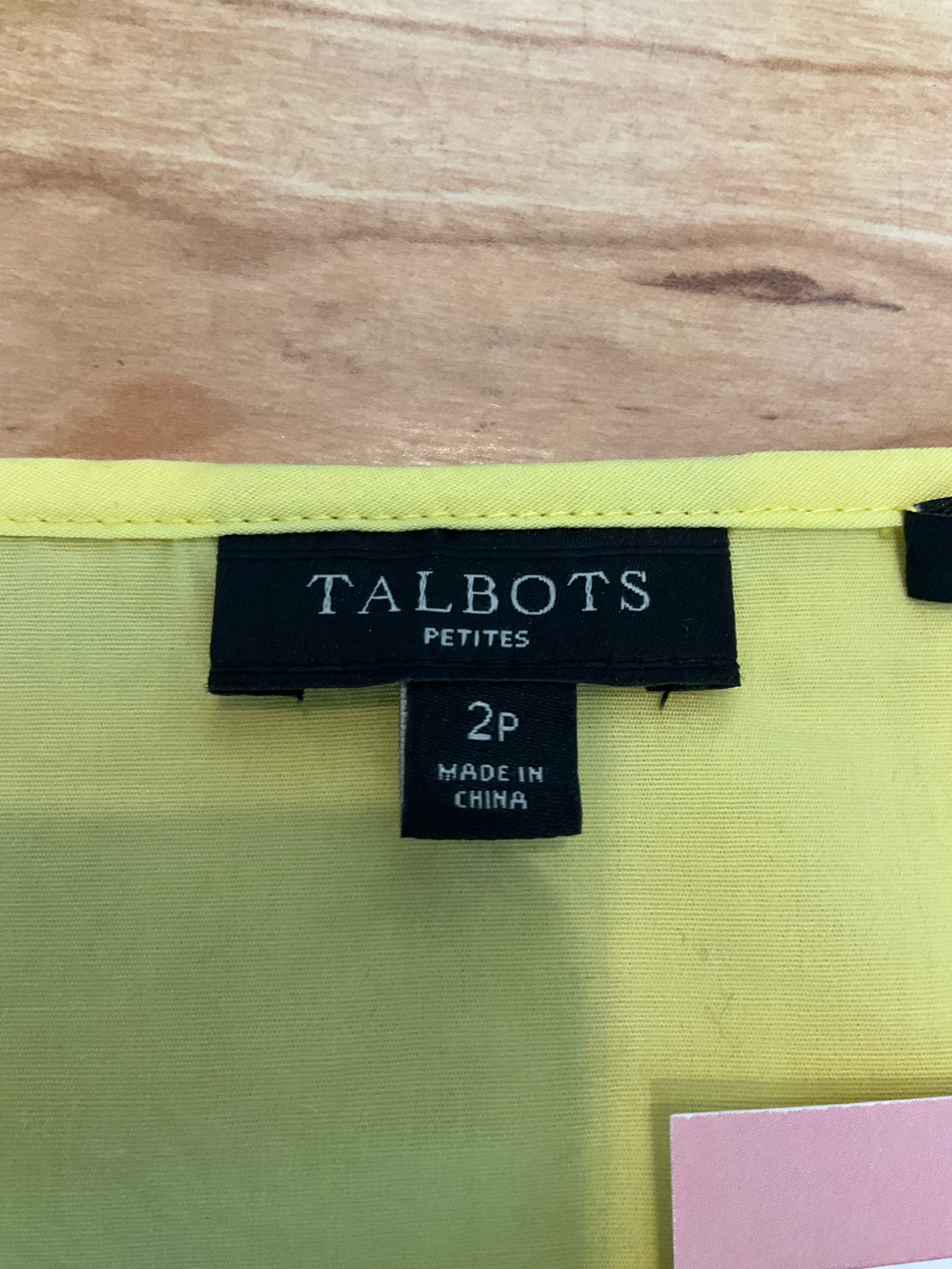 Talbots Petites Yellow Crochet Lace Pintuck Sleeveless Shell Top Size 2P