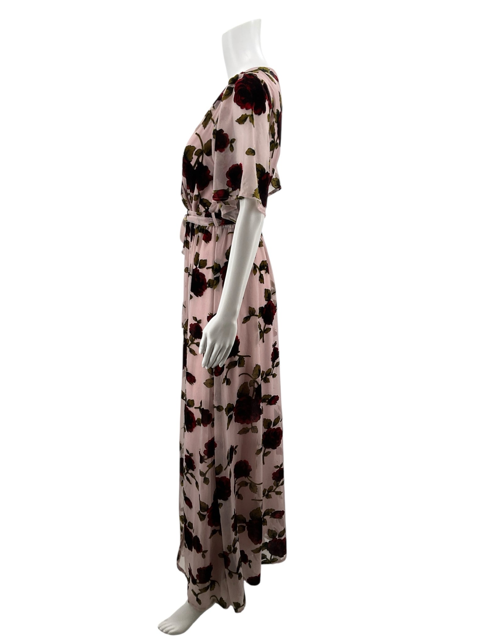 Baltic Born Lydia Floral Velvet Wrap Maxi Dress Size Small NWT